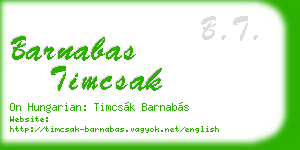 barnabas timcsak business card
