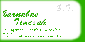 barnabas timcsak business card